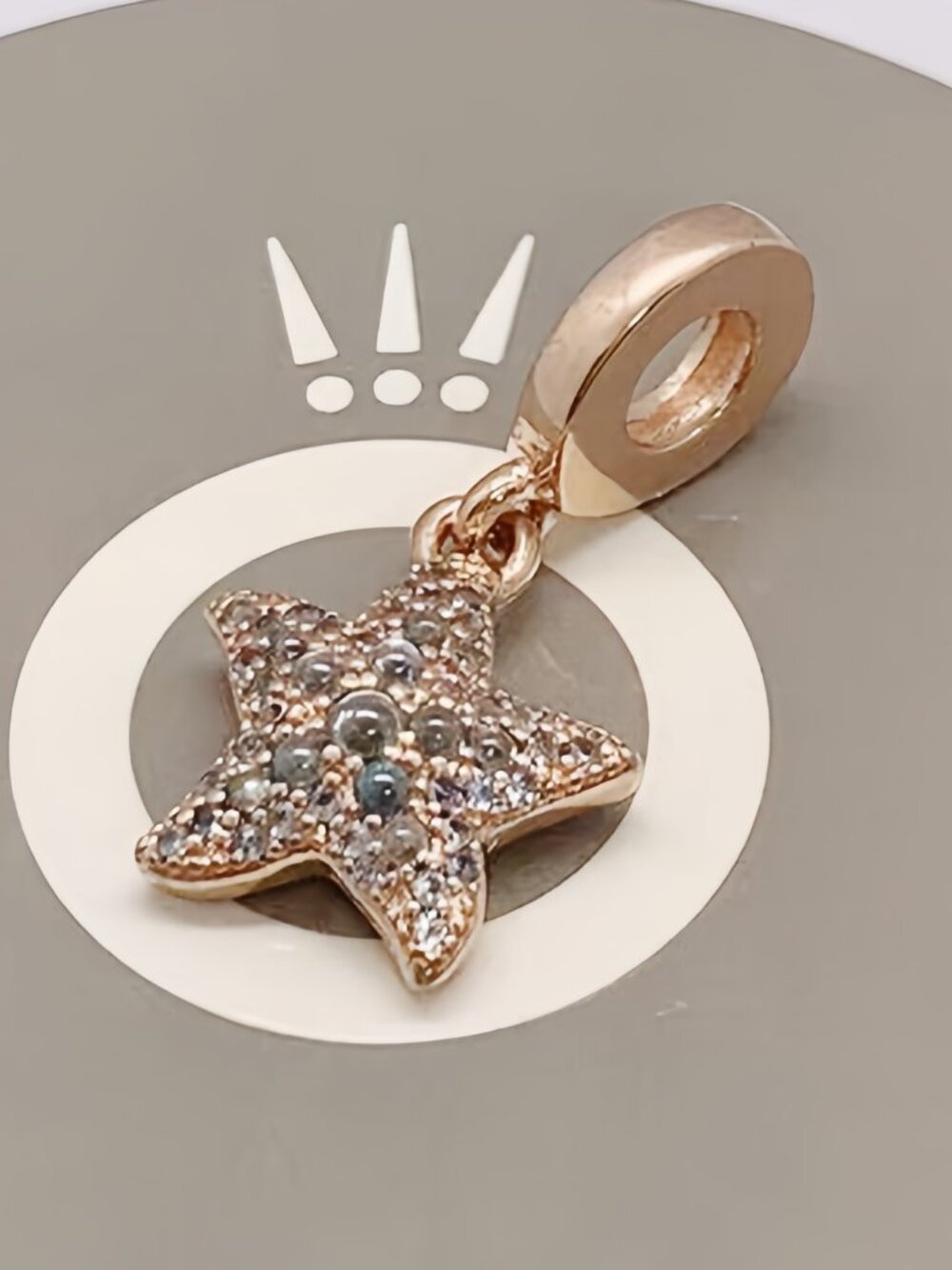 Pandora Sparkling Starfish Dangle Charm Rose Gold-Plated